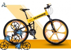 Велосипед HUMMER Yellow складной на литых дисках